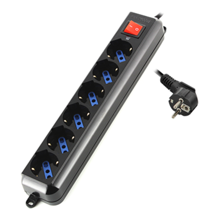Ewent EW3924 base múltiple 1,5 m 6 salidas AC Negro