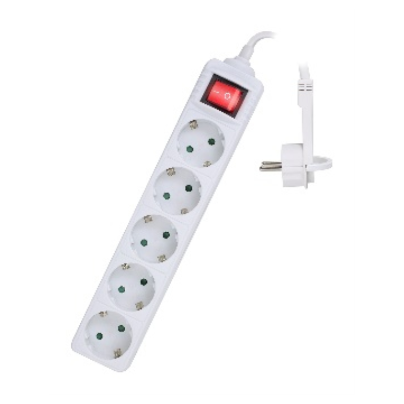 Ewent EW3955 base múltiple 1,5 m 5 salidas AC Interior Blanco
