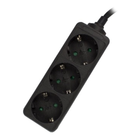 Ewent EW3959 base múltiple 1,5 m 3 salidas AC Interior Negro