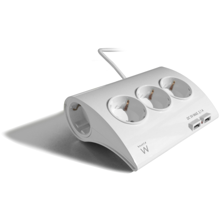 Ewent EW3935 base múltiple 1,5 m 5 salidas AC Interior Blanco