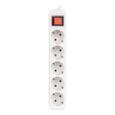 Lanberg PS1-05F-0300-W base múltiple 3 m 5 salidas AC Interior Blanco