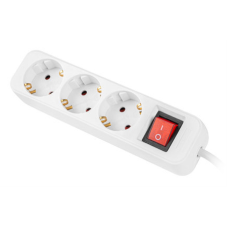 Lanberg PS1-03F-0150-W base múltiple 1,5 m 3 salidas AC Interior Blanco