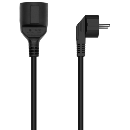 AISENS Cable Alargador de Alimentacion Schuko, CEE7/M-CEE7/H, Negro, 10M