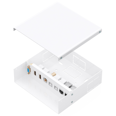 AISENS Caja de Conexiones VGA+Jack 3.5+2xHDMI+2xUSB-B+2xRJ45 Cat.6A STP, Blanco