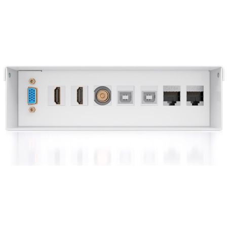 AISENS Caja de Conexiones VGA+Jack 3.5+2xHDMI+2xUSB-B+2xRJ45 Cat.6A STP, Blanco