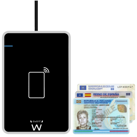 Ewent EW1053 lector de tarjeta magnética USB Negro