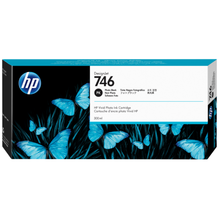 HP Cartucho de tinta negro fotográfico DesignJet 746 de 300 ml