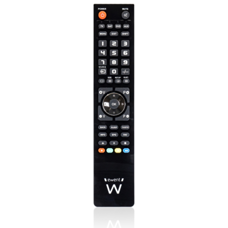 Ewent EW1570 mando a distancia DTT, DVD/Blu-ray, Proyector, SAT, STB, Altavoz para barra de sonido, TV, Universal, VCR Botones