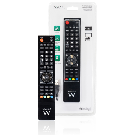 Ewent EW1570 mando a distancia DTT, DVD/Blu-ray, Proyector, SAT, STB, Altavoz para barra de sonido, TV, Universal, VCR Botones