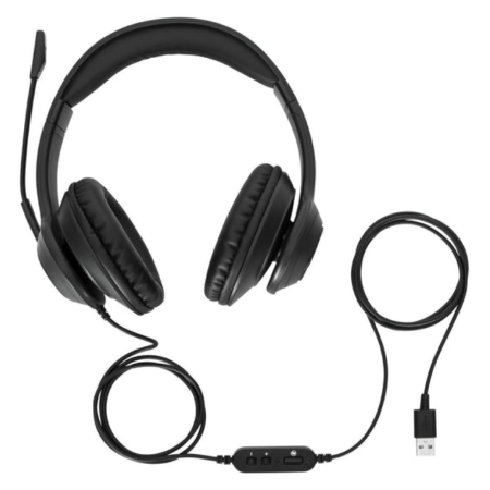 Targus AEH102GL auricular y casco Auriculares Alámbrico Diadema Llamadas/Música USB tipo A Negro