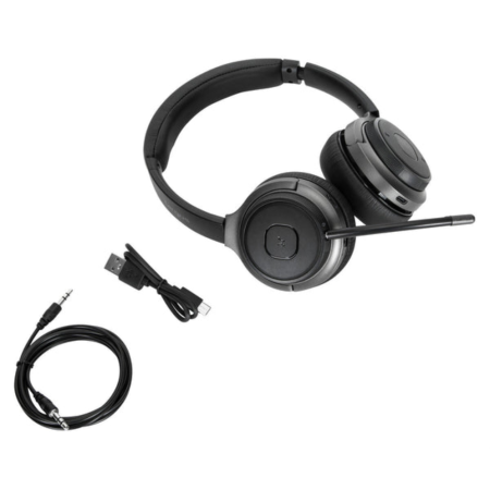 Targus AEH104GL auricular y casco Auriculares Inalámbrico y alámbrico Diadema Llamadas/Música USB Tipo C Bluetooth Negro
