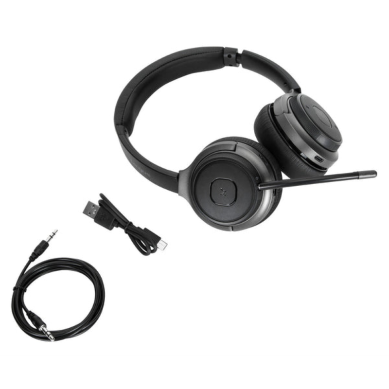Targus AEH104GL auricular y casco Auriculares Inalámbrico y alámbrico Diadema Llamadas/Música USB Tipo C Bluetooth Negro