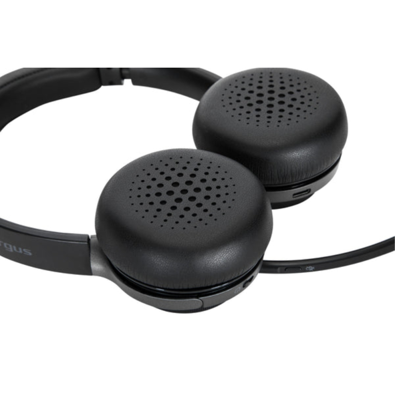 Targus AEH104GL auricular y casco Auriculares Inalámbrico y alámbrico Diadema Llamadas/Música USB Tipo C Bluetooth Negro