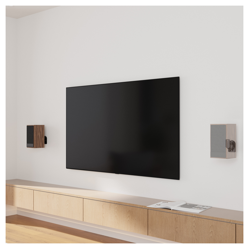 AISENS Soporte Universal De Pared Giratorio E Inclinable Para Altavoces, Negro