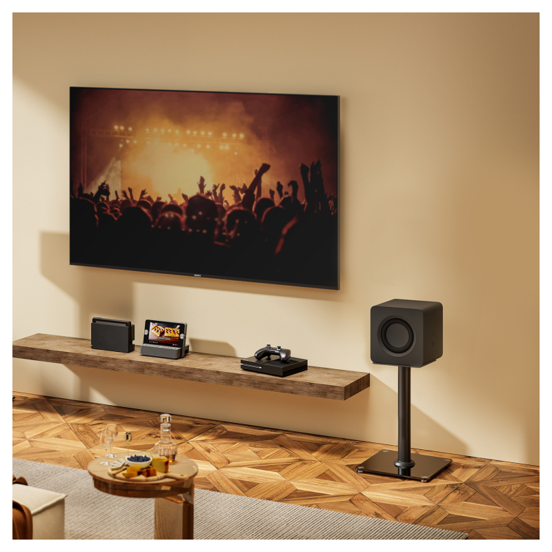 AISENS Soporte Universal De Suelo Para Altavoces, Negro