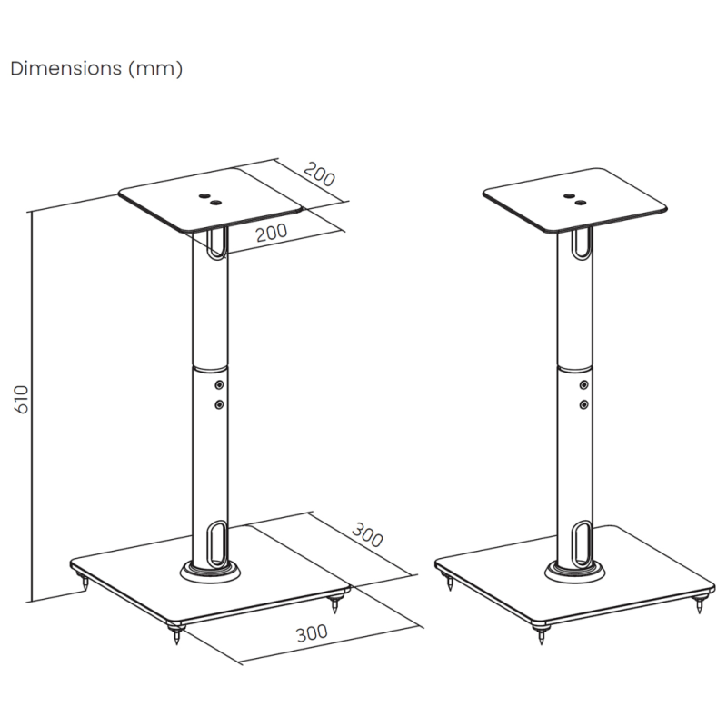 AISENS Soporte Universal De Suelo Para Altavoces, Negro