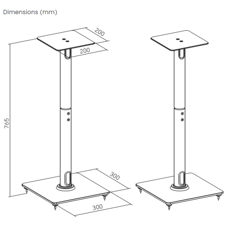 AISENS Soporte Universal De Suelo Para Altavoces, Negro