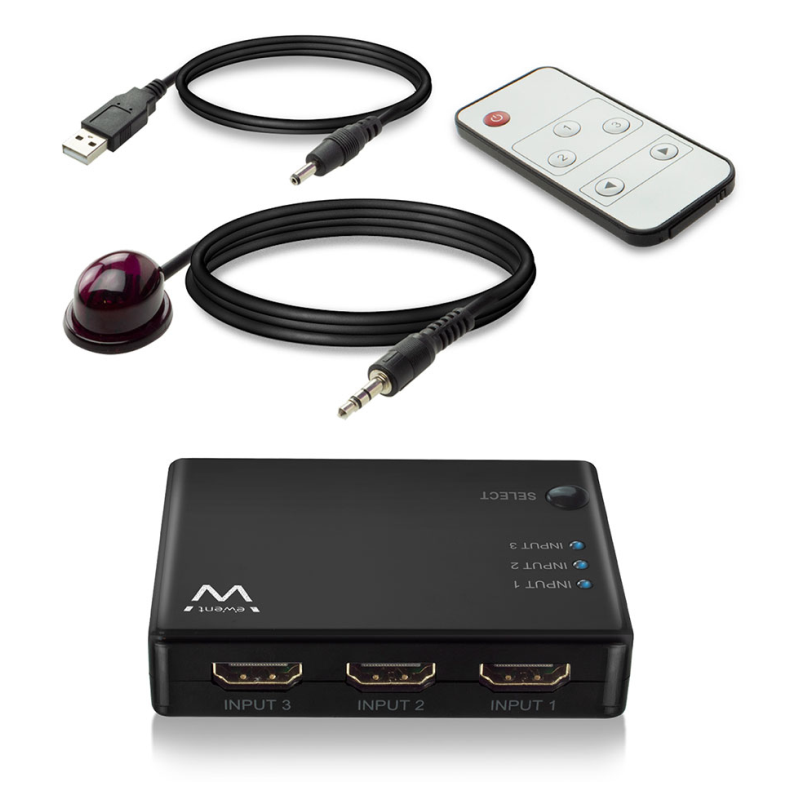 Ewent EW3730 interruptor de video HDMI