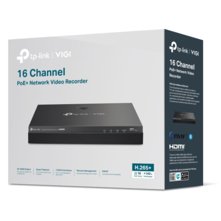 TP-Link VIGI NVR2016H-16MP Grabadore de vídeo en red (NVR) Negro