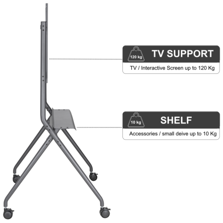 Ewent EW1542 soporte para pantalla de señalización 2,18 m (86″) Negro