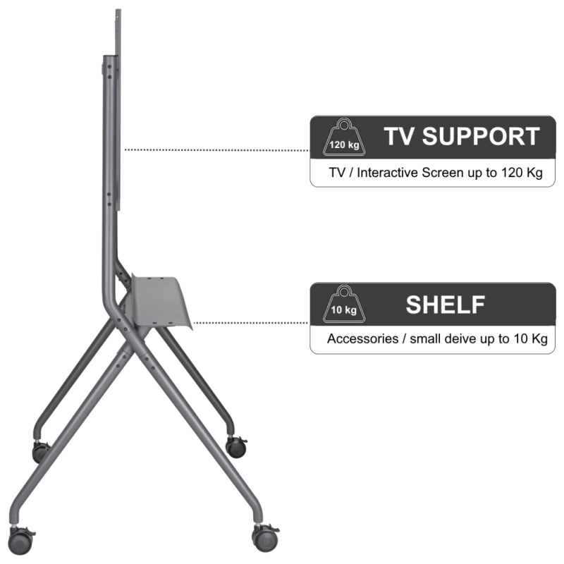 Ewent EW1542 soporte para pantalla de señalización 2,18 m (86″) Negro