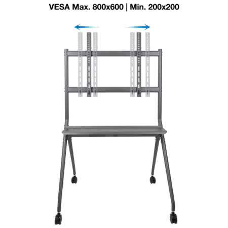 TooQ iSTAND Soporte de Suelo con Ruedas para Pantallas 50″- 86″, Gris