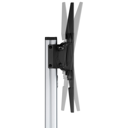 AISENS Floor Stand with Wheel, DVD Tray for Monitor/TV 50Kg from 37-86, Black-Silver