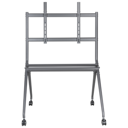 AISENS Soporte De Suelo Pro Con Rueda, 1 Bandeja Para Pantalla Interactiva/TV 120kg De 50-86, Negro