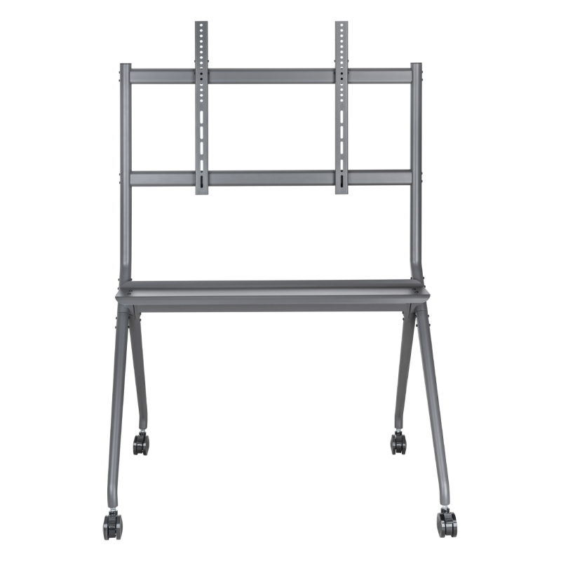 AISENS Soporte De Suelo Pro Con Rueda, 1 Bandeja Para Pantalla Interactiva/TV 120kg De 50-86, Negro