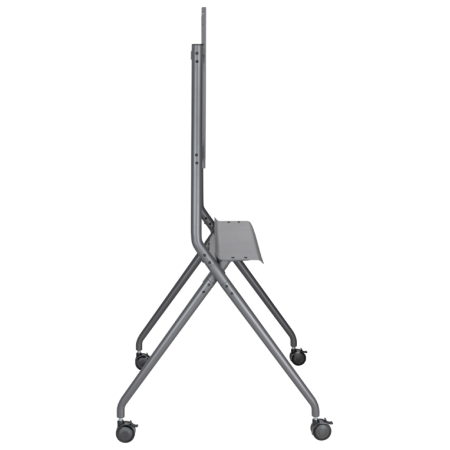 AISENS Soporte De Suelo Pro Con Rueda, 1 Bandeja Para Pantalla Interactiva/TV 120kg De 50-86, Negro