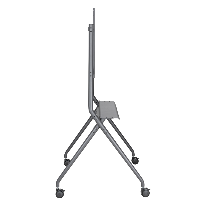 AISENS Soporte De Suelo Pro Con Rueda, 1 Bandeja Para Pantalla Interactiva/TV 120kg De 50-86, Negro