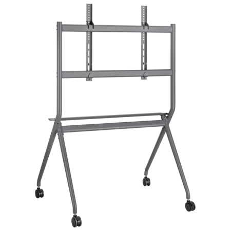 AISENS Soporte De Suelo Pro Con Rueda, 1 Bandeja Para Pantalla Interactiva/TV 120kg De 50-86, Negro