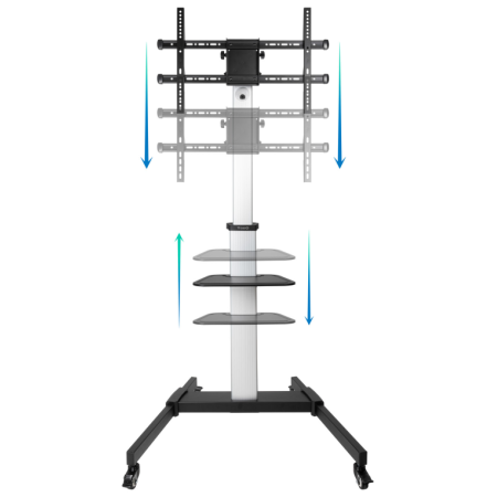 TooQ Hera Soporte de Suelo de Aluminio con Ruedas para Pantalla 37″-86″