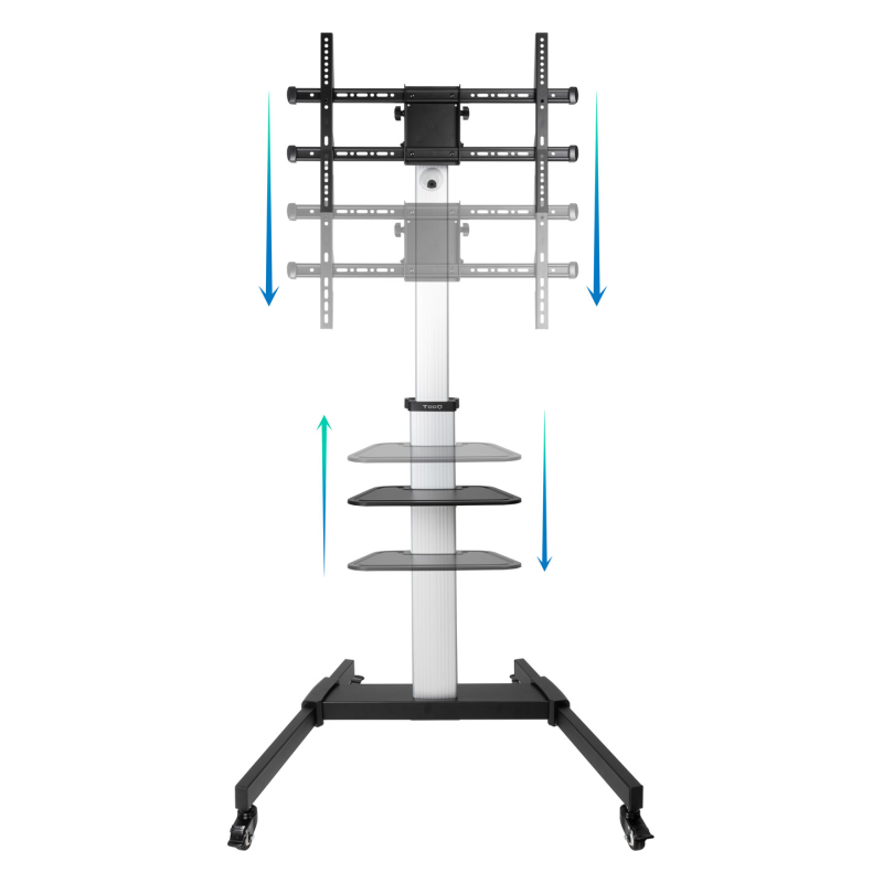 TooQ Hera Soporte de Suelo de Aluminio con Ruedas para Pantalla 37″-86″