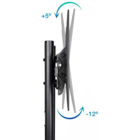 TooQ RAMSÉS Soporte de Suelo con Ruedas para Pantallas 37″- 70″, Negro
