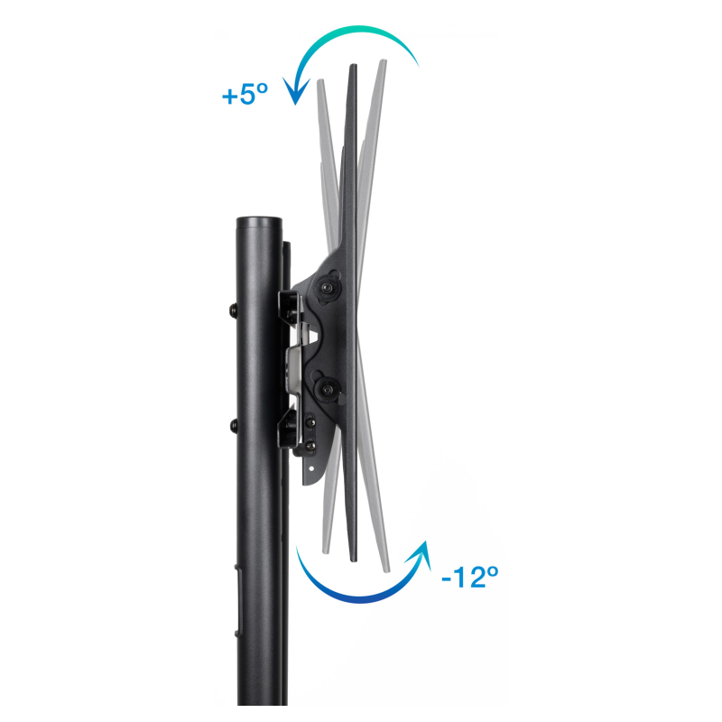 TooQ RAMSÉS Soporte de Suelo con Ruedas para Pantallas 37″- 70″, Negro
