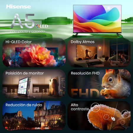 Hisense 40A5S 101,6 cm (40″) Full HD Smart TV Wifi Negro 250 cd / m²