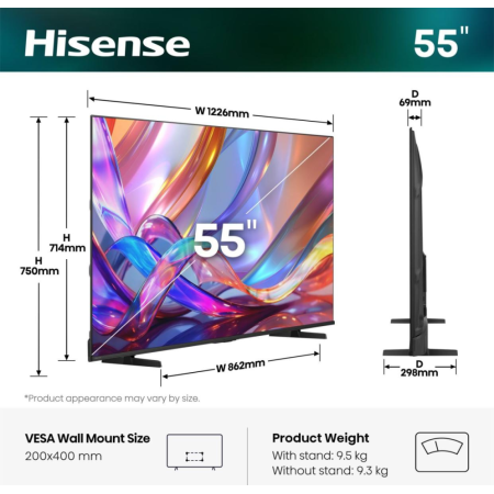 Hisense 55E79S Televisor 139,7 cm (55″) 4K Ultra HD Smart TV Wifi Negro