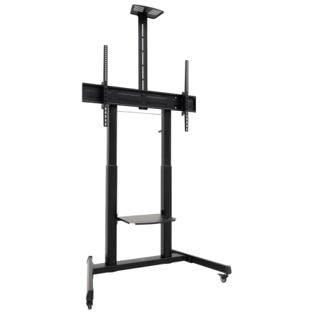 TooQ “AQUILES” Soporte de Suelo con Ruedas con Regulación de Altura para Pantallas 60″-100″, Negro