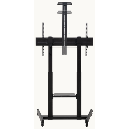 TooQ “AQUILES” Soporte de Suelo con Ruedas con Regulación de Altura para Pantallas 60″-100″, Negro