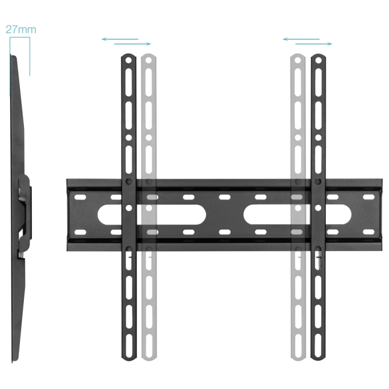 TooQ Soporte Fijo de pared para pantallas 32″- 70″, Negro