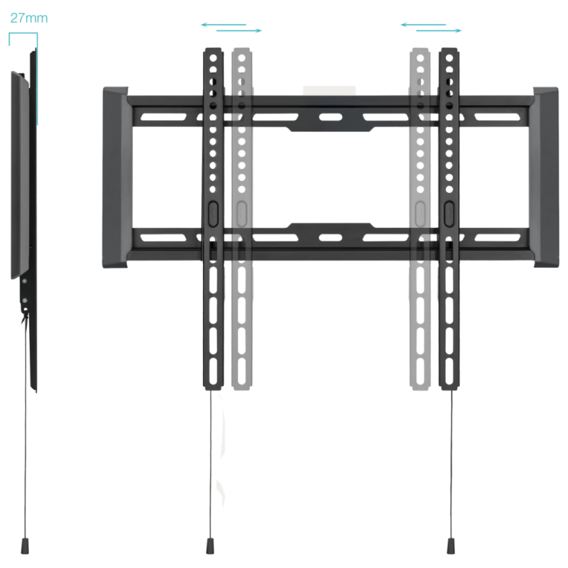 TooQ Soporte Fijo de pared para pantallas 32″- 70″, Negro