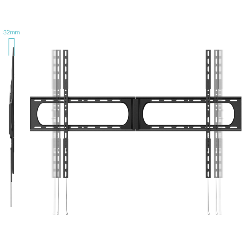 TooQ Soporte Fijo de Pared para Pantallas 37”-140”, Negro