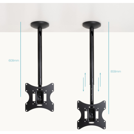 TooQ Soporte de Techo para pantallas 23”-42”, Negro