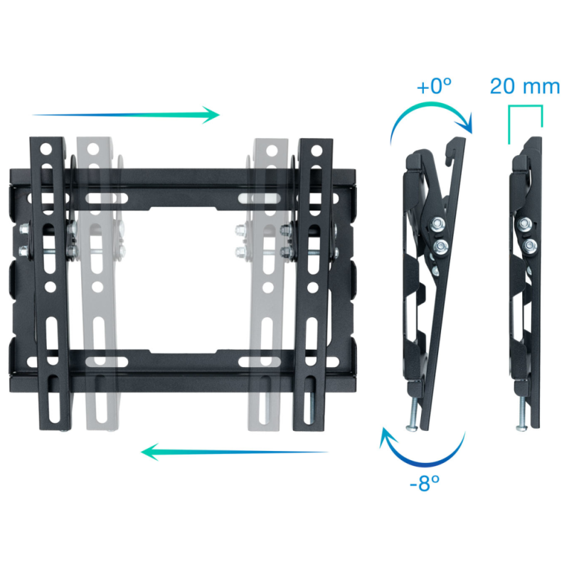 TooQ LP1044T-B soporte para TV 109,2 cm (43″) Negro