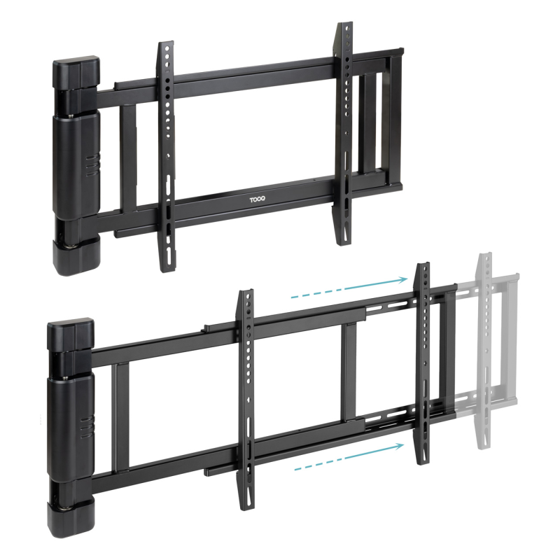 TooQ Soporte de pared Con regulación eléctrica para pantallas de 32” – 75”, Negro