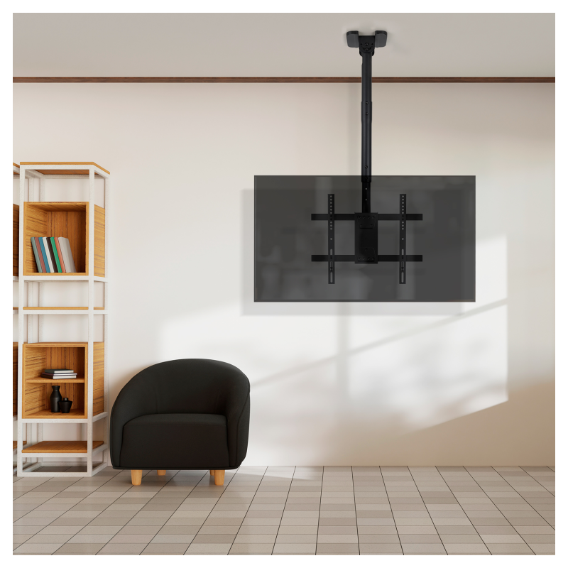TooQ Soporte de Techo para Pantallas 32″-75″, Negro