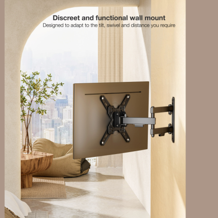 TooQ Soporte de Pared para Pantallas 13″-43″, Negro