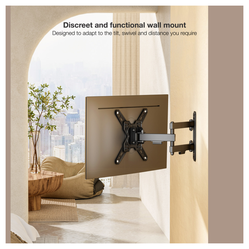 TooQ Soporte de Pared para Pantallas 13″-43″, Negro