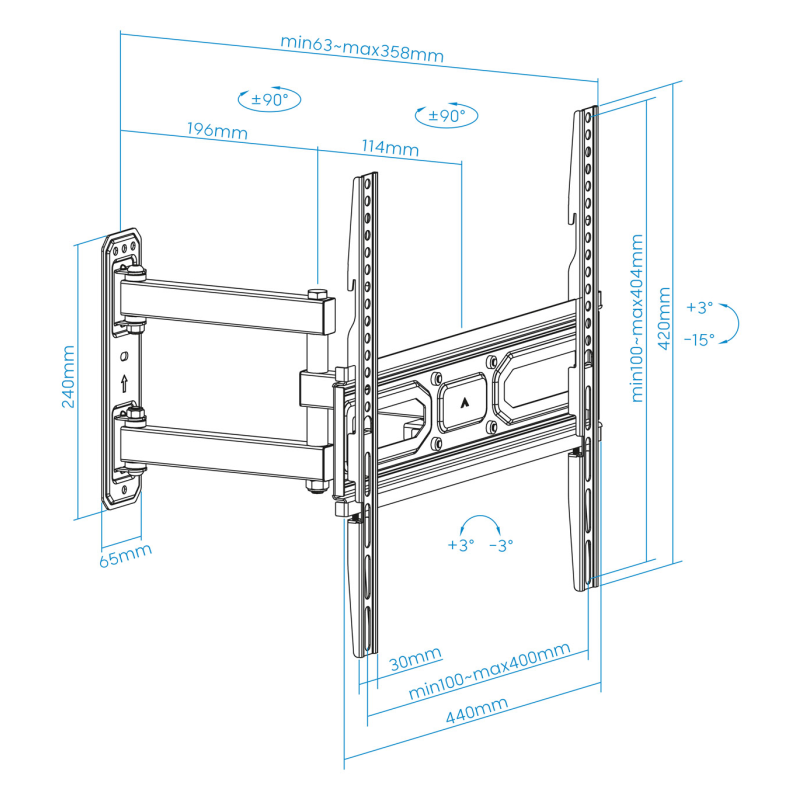 TooQ Soporte de pared para pantallas 32”- 55”